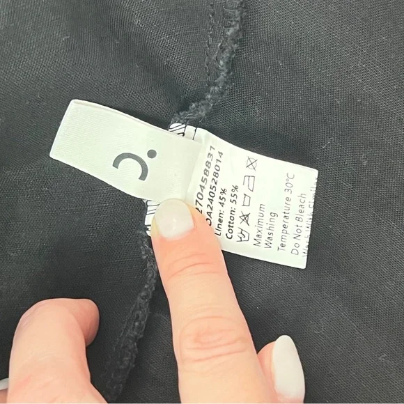 Commense Black Sara Linen Cotton Midi A-line Ballerina Summer Dress S - Picture 10 of 12